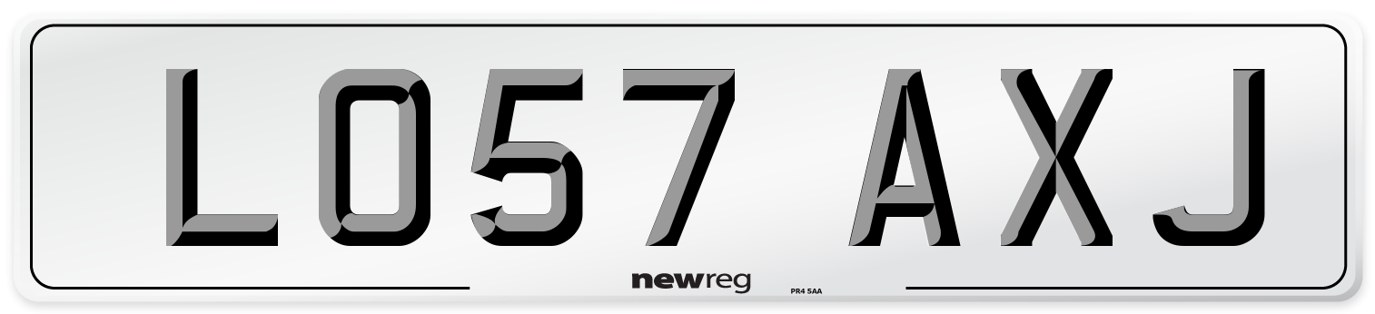 LO57 AXJ Number Plate from New Reg